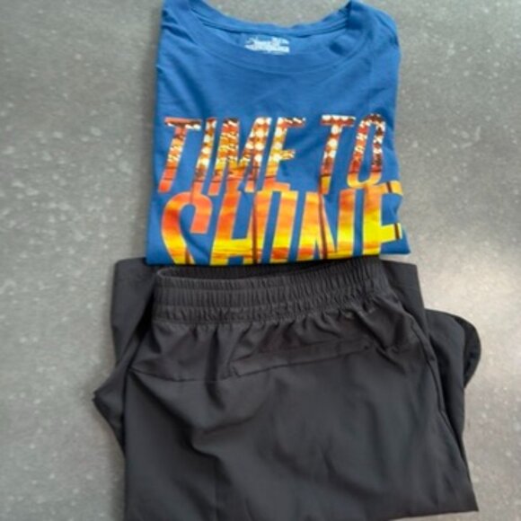 Under Armour “Time to Shine” Tee + Layer 8 Quick-Dry Shorts – Size XL - Picture 2 of 12